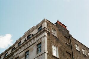 Film photo of a symmetrical building