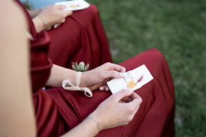Close-up of hands holding tissues
