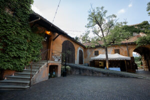 Courtyard of Schloss Rametz in South Tyrol