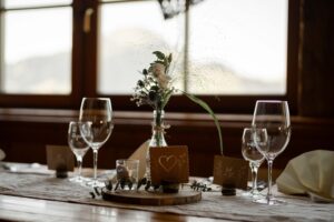 Close-up of the table decoration
