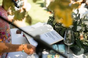 Close-up of the text inside the officiant’s book